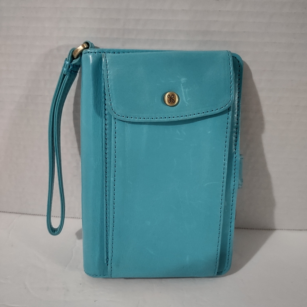Hobo International Leather Turquoise Wristlet Wallet